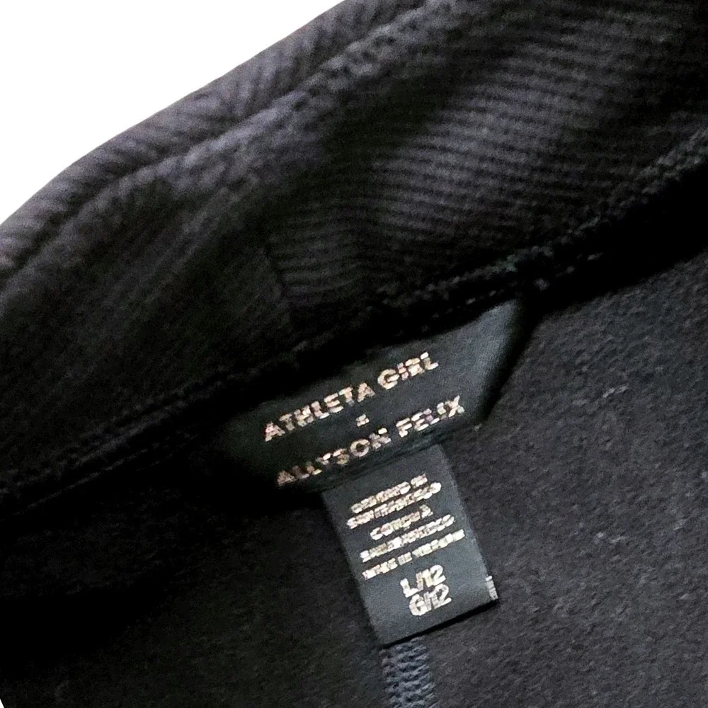 $75‎ EUC ATHLETA GIRL X ALLYSON FELIX Legend active Jumpsuit L 12 black organic